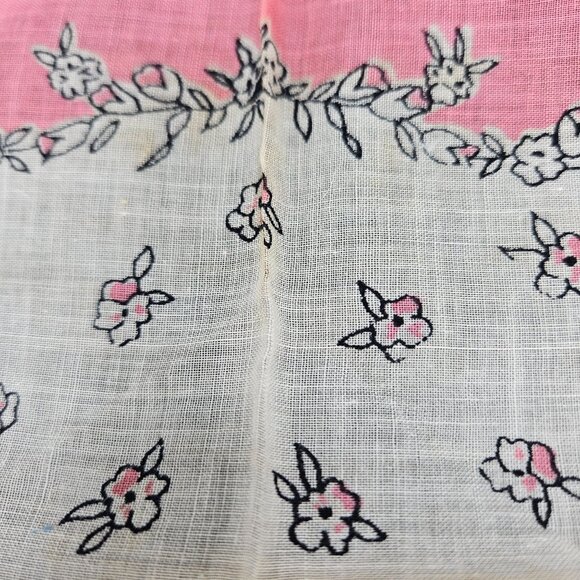 Vintage Handkerchief Lot Of 8 Embroidered & Printed Designs Cotton/linen blend - Picture 10 of 16